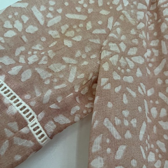 Two by Vince Camuto sheer gauzy pink boho preppy tunic top long sleeve, size XS - Picture 12 of 12